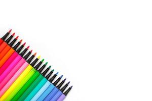 A set of markers with a large number of shades and halftones on a white background with space for text. photo