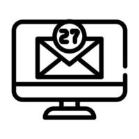 letter online message line icon vector illustration