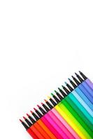 A set of markers with a large number of shades and halftones on a white background with space for text. photo