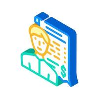 receipt of closed trade isometric icon vector illustration