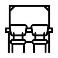 classroom with desk and chair line icon vector illustration