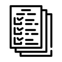 papeletas listas de papel línea icono vector ilustración