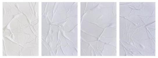 Set of wrinkled paper templates. wet blank paper for poster and text photo