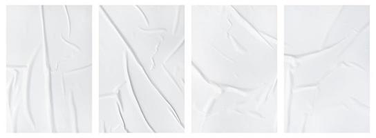 Set of wrinkled paper templates. wet blank paper for poster and text photo