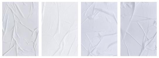 Set of wrinkled paper templates. wet blank paper for poster and text photo