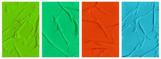 Set of wrinkled paper templates. wet blank paper for poster and text photo
