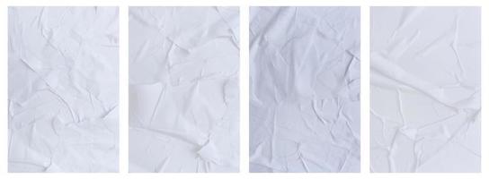 Set of wrinkled paper templates. wet blank paper for poster and text photo