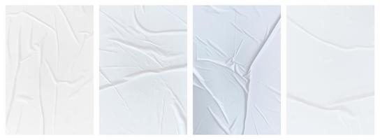 Set of wrinkled paper templates. wet blank paper for poster and text photo