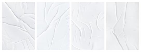 Set of wrinkled paper templates. wet blank paper for poster and text photo