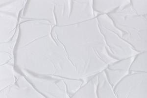 Blank white paper is crumpled texture background. Crumpled paper texture backgrounds for various purposes photo