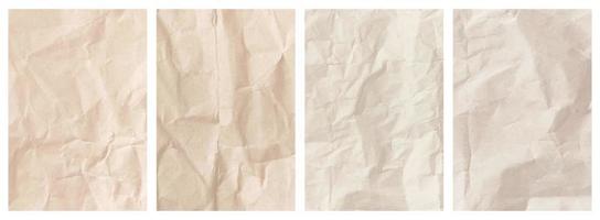 conjunto de plantillas de papel arrugado. papel en blanco húmedo para afiches y texto foto