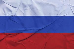 Russian flag made of crumpled paper photo