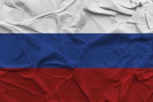 Russian flag made of crumpled paper photo