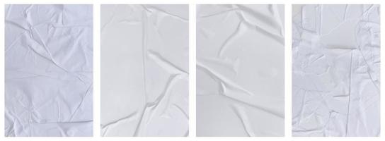 Set of wrinkled paper templates. wet blank paper for poster and text photo
