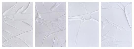 Set of wrinkled paper templates. wet blank paper for poster and text photo