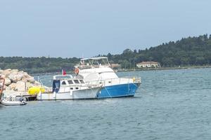 The anchored vessels in port photo