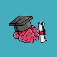 vector de ilustración del día de graduación, cerebro, etc.