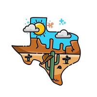 vector de ilustración del desierto de texas adecuado para fondo, impresión, etc.