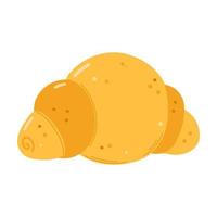 Cute funny croissant character. Vector hand drawn cartoon kawaii character illustration icon. Isolated on white background. Croissant character concept