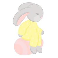 easter bunny with egg vector