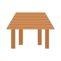 Vector illustration of wooden table on white background.