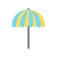 Vector illustration of colorful beach umbrella on white background.