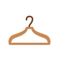 Vector illustration of wooden hanger on white background.