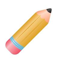 cartoon gradient stationery pencil vector isolated element