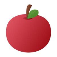 elemento aislado de vector de manzana de fruta roja degradado de dibujos animados