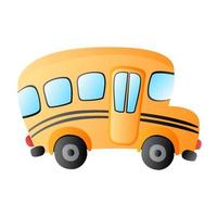 dibujos animados gradiente transporte escuela autobús vector elemento aislado
