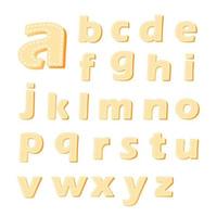 cartoon typographic design art lowercase alphabet collection vector