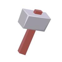 Cartoon stone rock hammer vector isolated object illustration