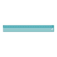 Cartoon blue ruler vector isolated object illustration