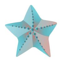 Cartoon gradient color starfish vector isolated object illustration