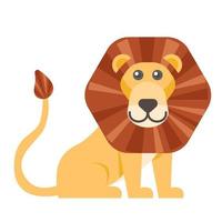 Cartoon cute animal lion vector isolated object illustration