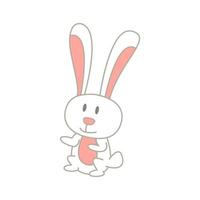 lindo animal de conejo en versión de dibujos animados vector