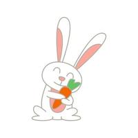 cute animal of rabbit on cartoon version vector