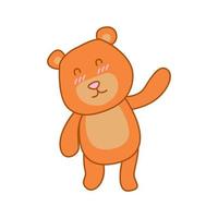 cute animal of bear on cartoon version vector