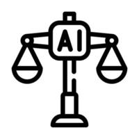 scales artificial intelligence line icon vector illustration