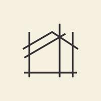 line construction home architect logo design vector graphic symbol icon illustration creative idea