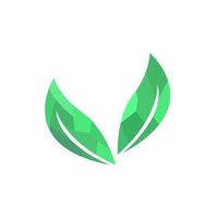 leaf polygon abstract green logo design vector graphic symbol icon illustration creative idea