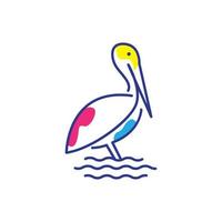 line art abstract bird pelican logo design vector graphic symbol icon illustration creative idea