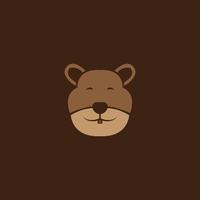 cara linda ardilla marrón diseño de logotipo vector gráfico símbolo icono ilustración idea creativa