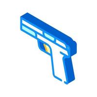 handgun weapon isometric icon vector illustration