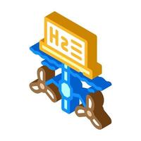 floatage station for hydrogen production isometric icon vector illustration