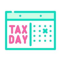 day tax color icon vector illustration