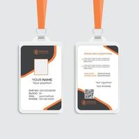 Modern Identity Employee Abstract professional, corporate office Id card design, Simple and Clean ID Card Design Template vector