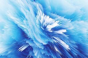 Blue frozen splash texture. Stylish futuristic abstract digital explosion 3d background photo