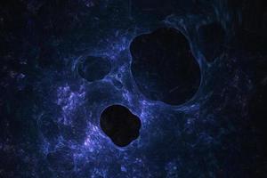 Blue dark holes 3d illustration in the technology and futuristic style. Modern science graphic background visualization photo