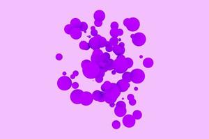 Purple floating spheres 3d rendering. Abstract dynamic bubbles objects background